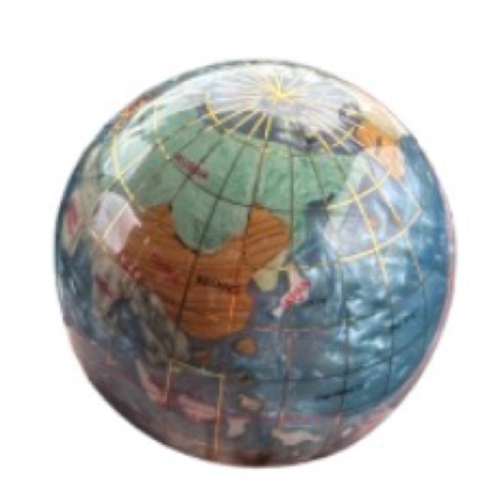 vintage Alexander Kalifano 3" globe  mother of pearl accents